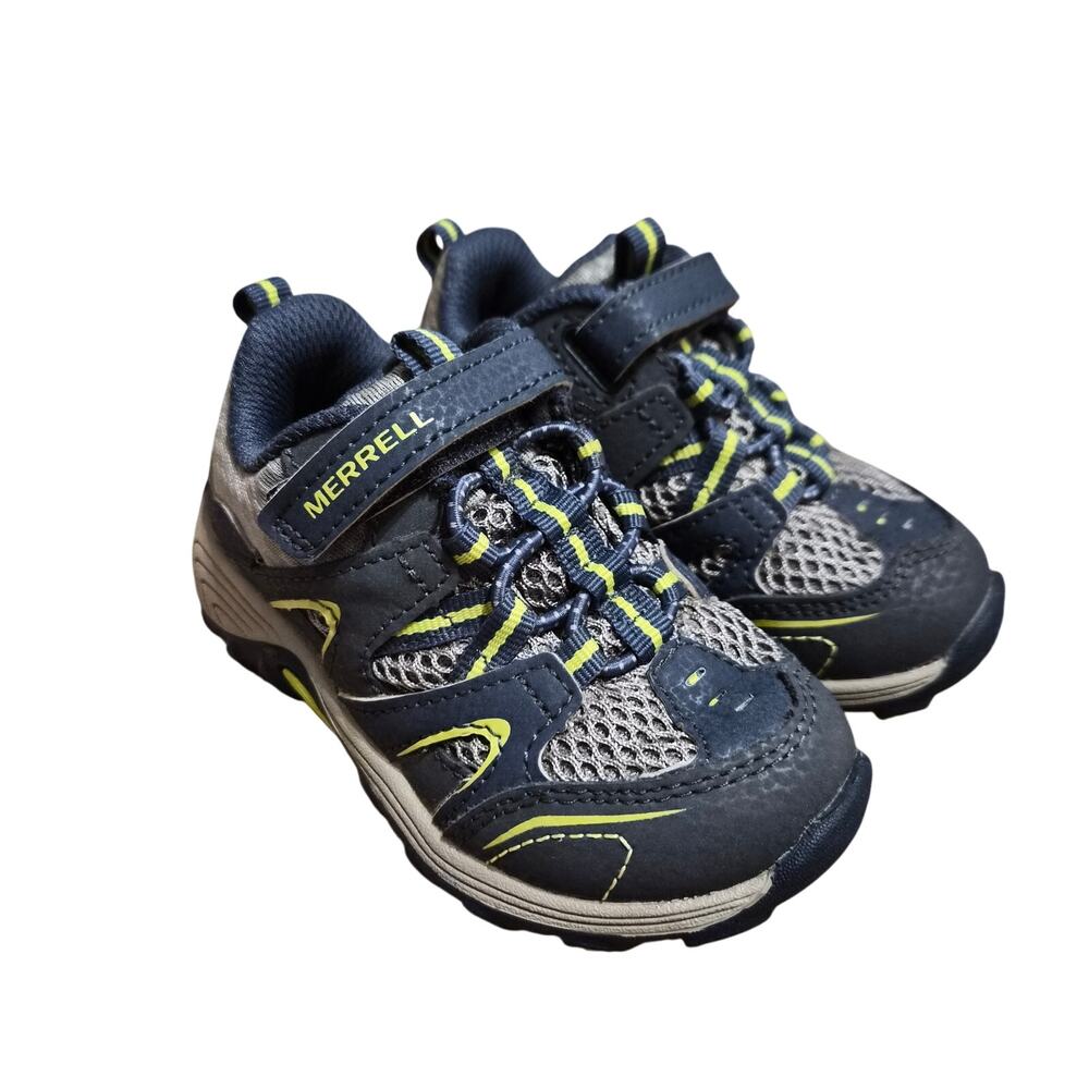 Merrell Trail Chaser Jr. Shoe Hook and Loop Closure Navy Lime Green Toddler 6.5